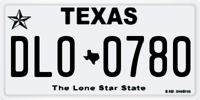 TX license plate DLO0780