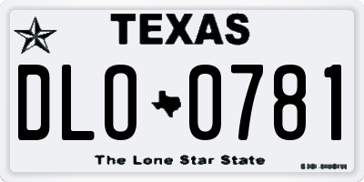 TX license plate DLO0781