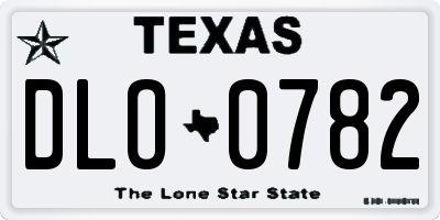 TX license plate DLO0782