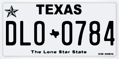 TX license plate DLO0784