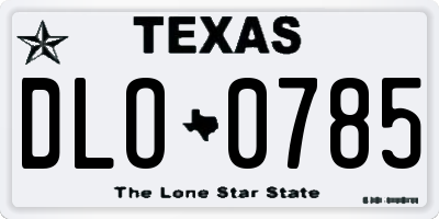 TX license plate DLO0785