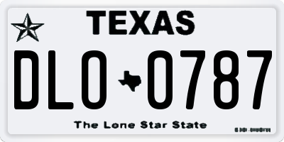 TX license plate DLO0787