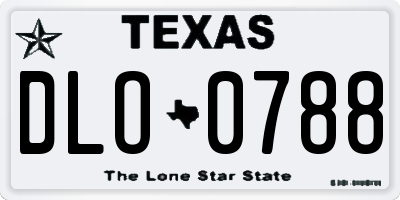 TX license plate DLO0788