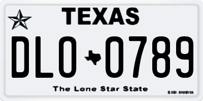 TX license plate DLO0789