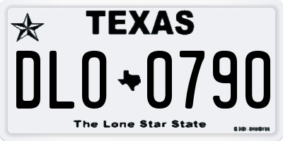 TX license plate DLO0790