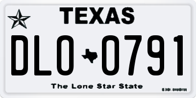 TX license plate DLO0791