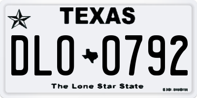 TX license plate DLO0792