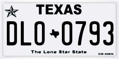 TX license plate DLO0793