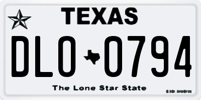 TX license plate DLO0794