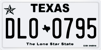 TX license plate DLO0795