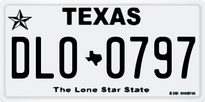TX license plate DLO0797