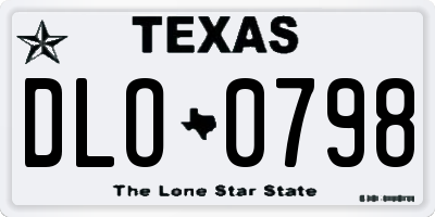 TX license plate DLO0798