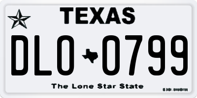 TX license plate DLO0799