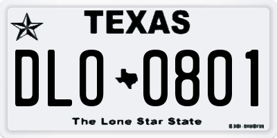 TX license plate DLO0801