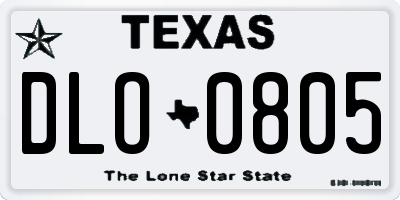 TX license plate DLO0805