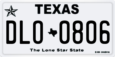 TX license plate DLO0806
