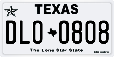 TX license plate DLO0808