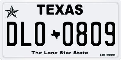 TX license plate DLO0809