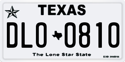 TX license plate DLO0810