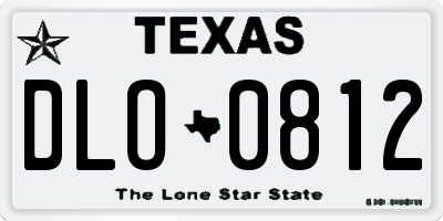 TX license plate DLO0812