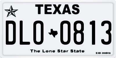 TX license plate DLO0813