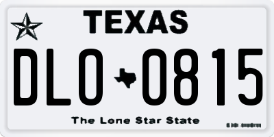 TX license plate DLO0815