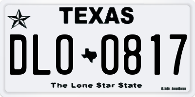 TX license plate DLO0817