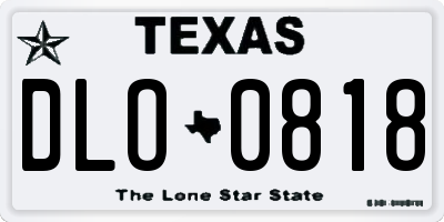 TX license plate DLO0818