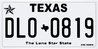 TX license plate DLO0819
