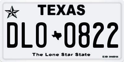 TX license plate DLO0822