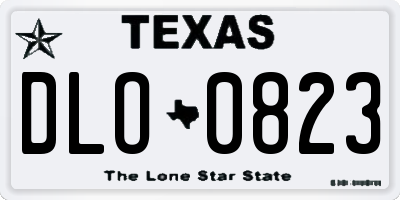 TX license plate DLO0823