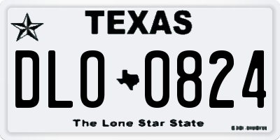 TX license plate DLO0824