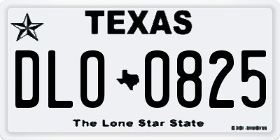 TX license plate DLO0825
