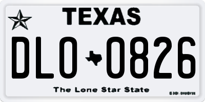 TX license plate DLO0826