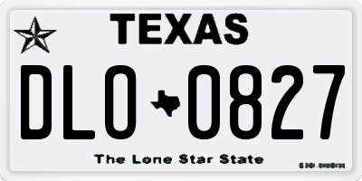 TX license plate DLO0827