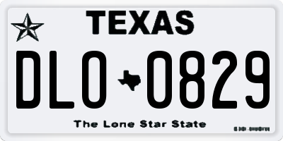 TX license plate DLO0829