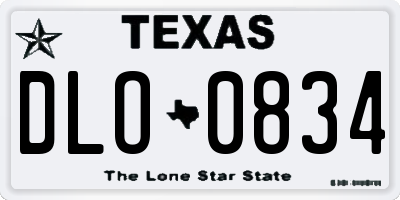 TX license plate DLO0834