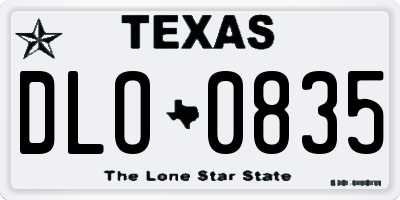 TX license plate DLO0835