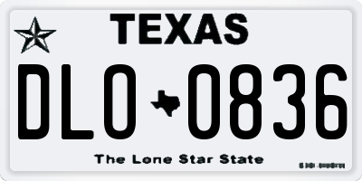 TX license plate DLO0836