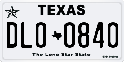 TX license plate DLO0840