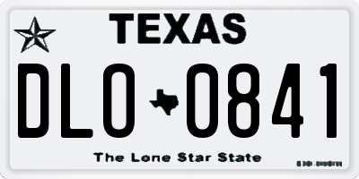 TX license plate DLO0841