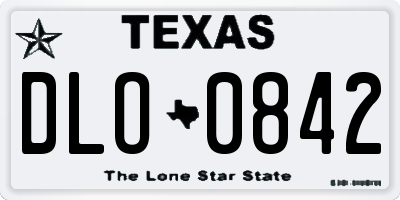TX license plate DLO0842