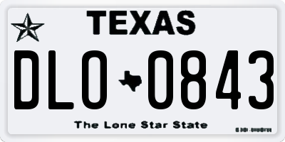 TX license plate DLO0843