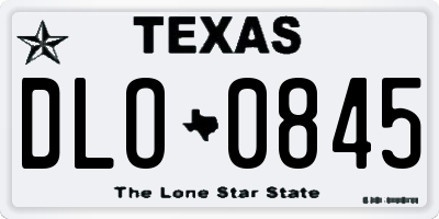 TX license plate DLO0845