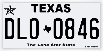 TX license plate DLO0846