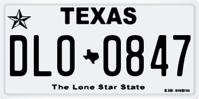 TX license plate DLO0847