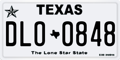 TX license plate DLO0848