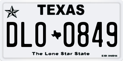TX license plate DLO0849