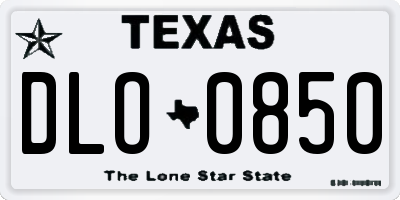 TX license plate DLO0850