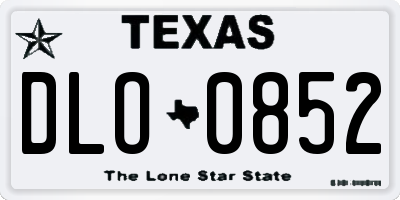 TX license plate DLO0852